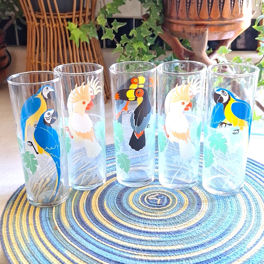 Sale!! Tropical Tom Collins "SET OF 5" Barware glasses